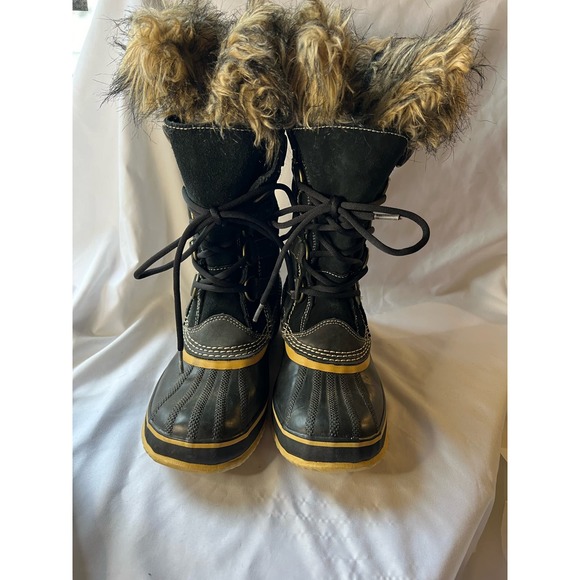 Sorel, Joan of Arctic, Women’s Snow Boots. Black leather‎ and faux fur. Size 7 - Picture 8 of 9